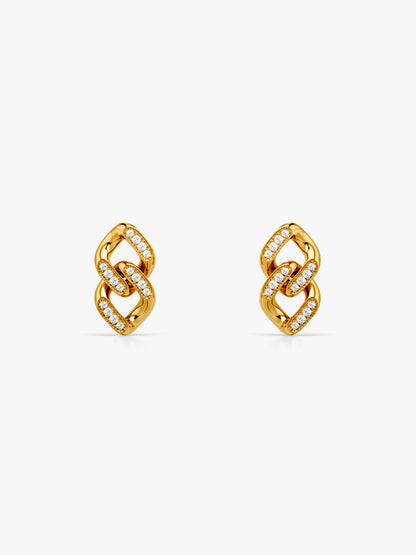 Drip Links Gold Plated Earrings