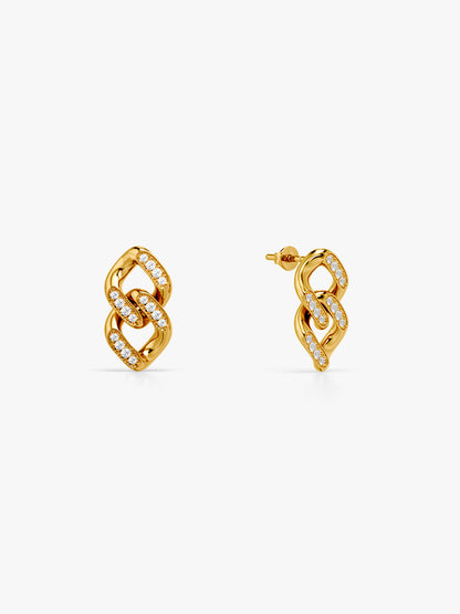 Gold Plated Drip Links Earrings