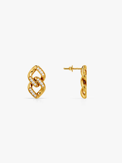 Drip Links Gold Plated Earrings
