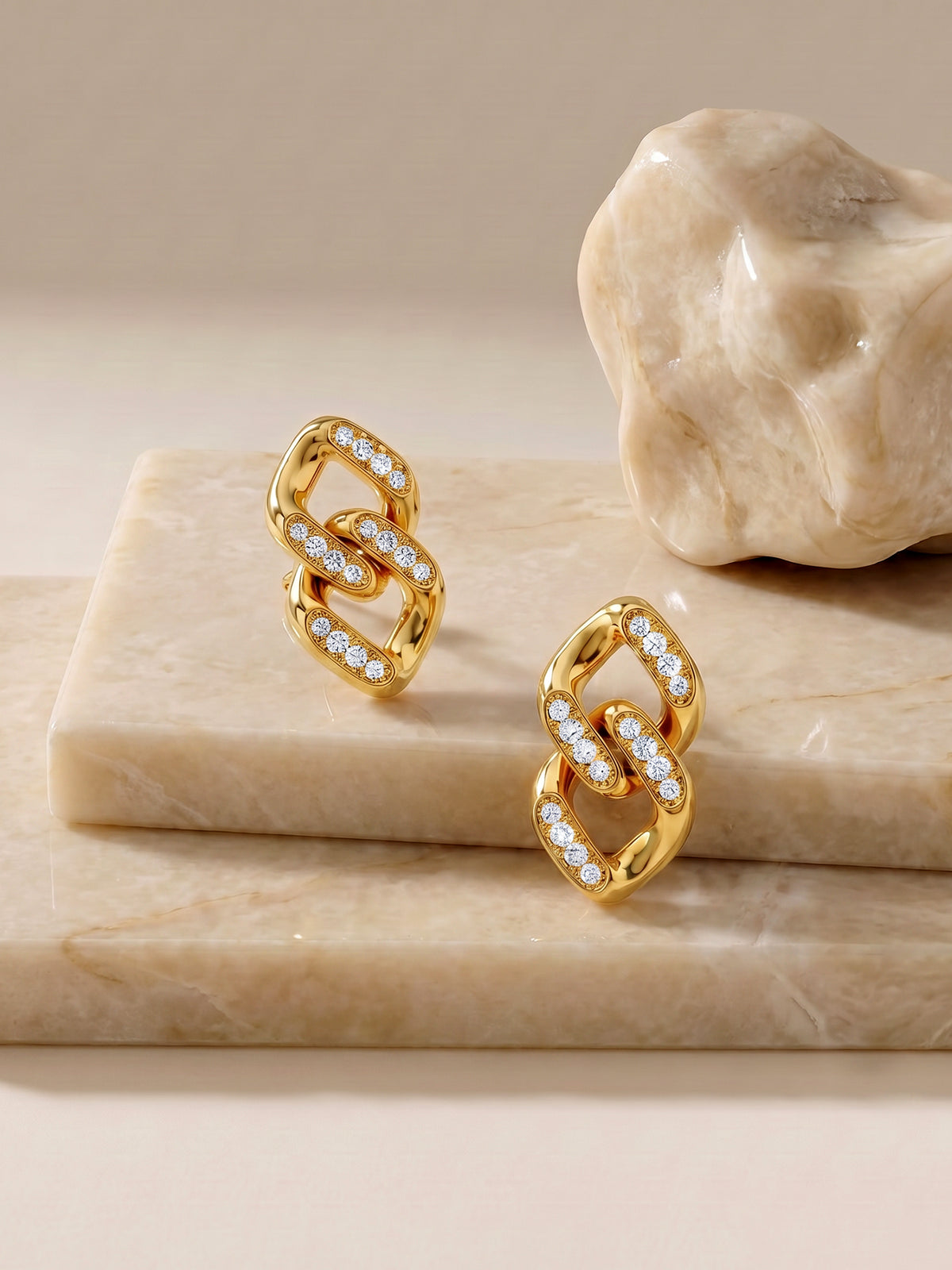 IXIA by GIVA Drip Links Gold Plated Earrings