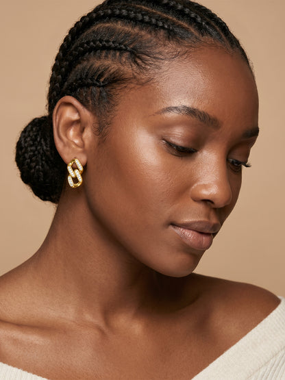 Drip Links Gold Plated Earrings