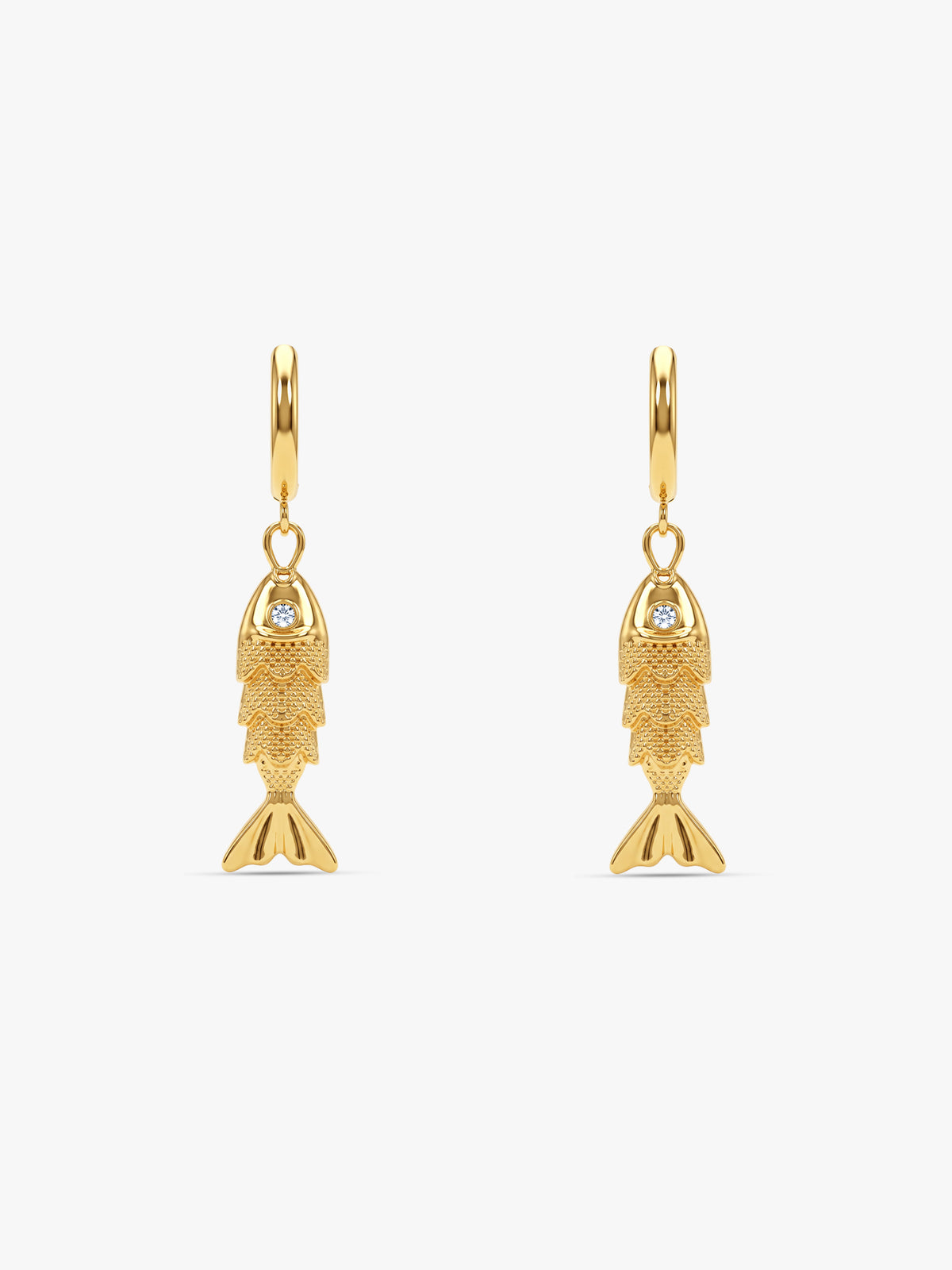 IXIA by GIVA Fishtail Gold Plated Danglers