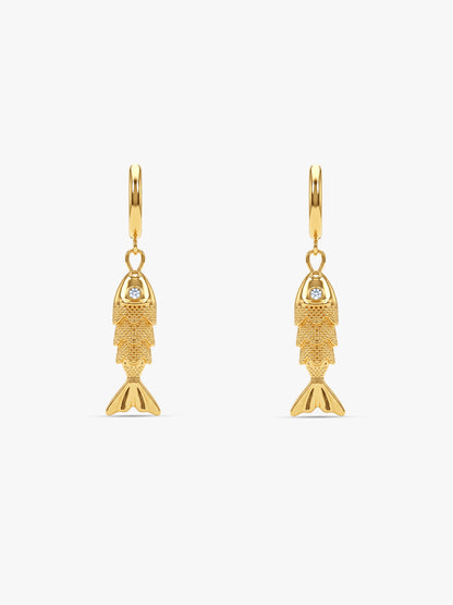IXIA by GIVA Fishtail Gold Plated Danglers