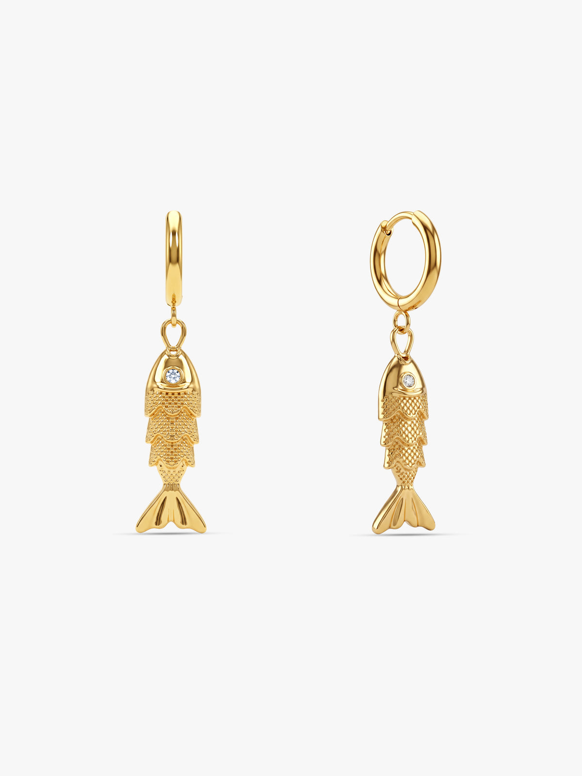 IXIA by GIVA Fishtail Gold Plated Danglers
