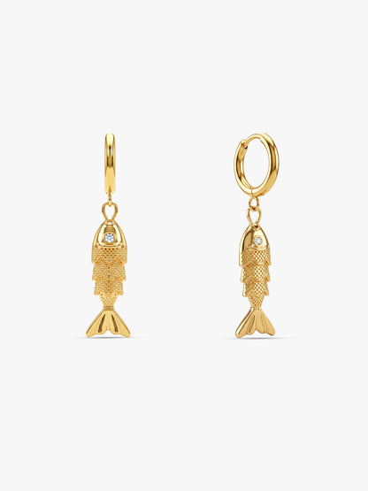 IXIA by GIVA Fishtail Gold Plated Danglers