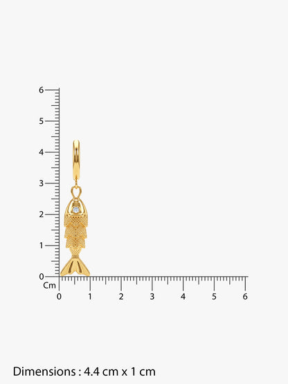 IXIA by GIVA Fishtail Gold Plated Danglers