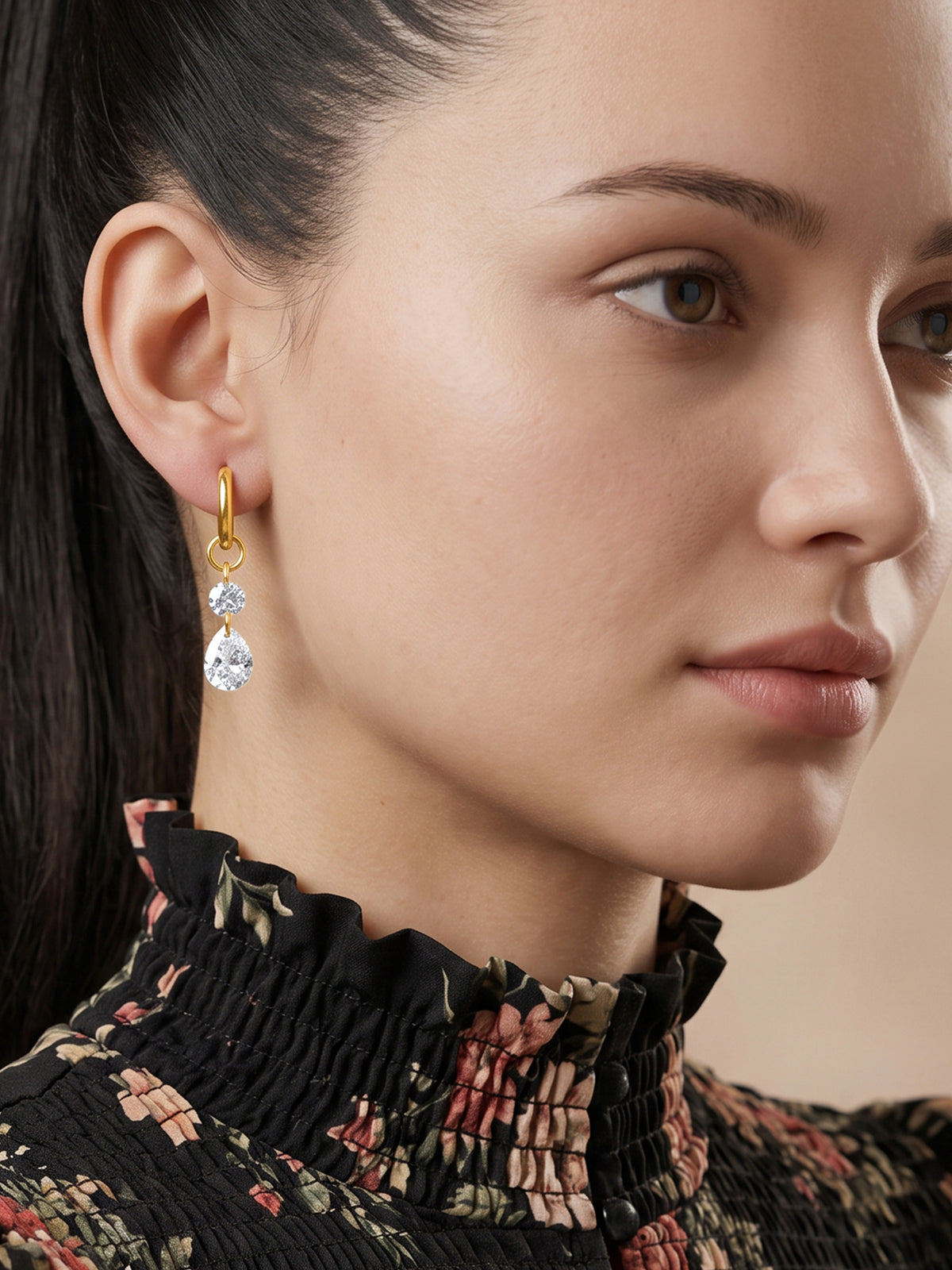 IXIA by GIVA Pretty Shine Gold Plated Drop Earrings