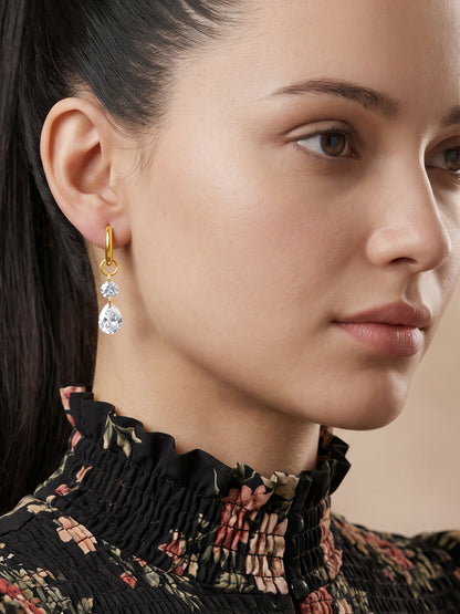 IXIA by GIVA Pretty Shine Gold Plated Drop Earrings
