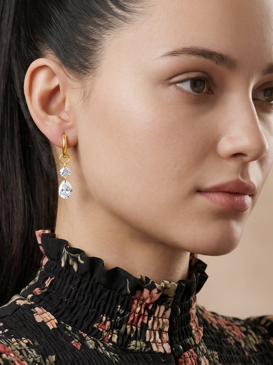IXIA by GIVA Pretty Shine Gold Plated Drop Earrings
