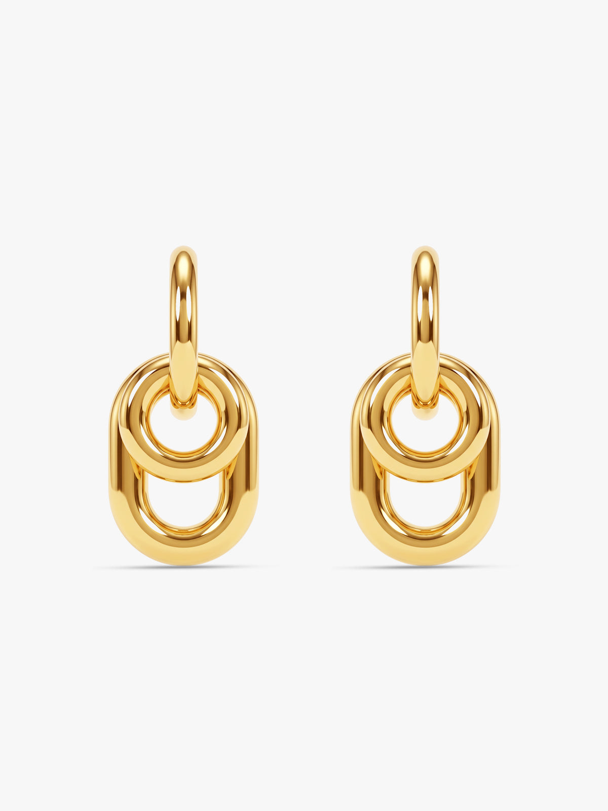 IXIA by GIVA Classic Interlock Gold Plated Earrings