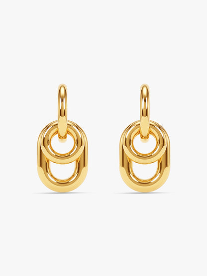 IXIA by GIVA Classic Interlock Gold Plated Earrings