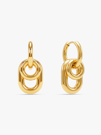 IXIA by GIVA Classic Interlock Gold Plated Earrings