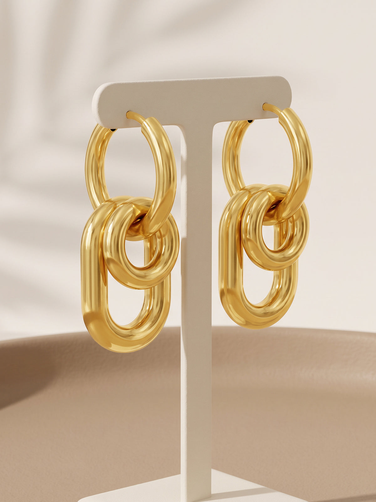 IXIA by GIVA Classic Interlock Gold Plated Earrings