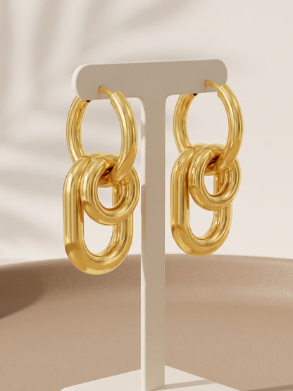 IXIA by GIVA Classic Interlock Gold Plated Earrings