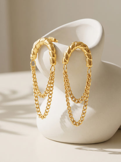 IXIA by GIVA Layered Style Gold Plated Earrings