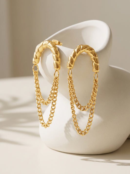 IXIA by GIVA Layered Style Gold Plated Earrings