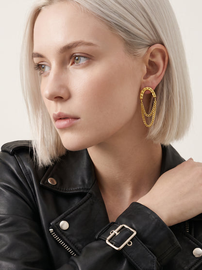 IXIA by GIVA Layered Style Gold Plated Earrings