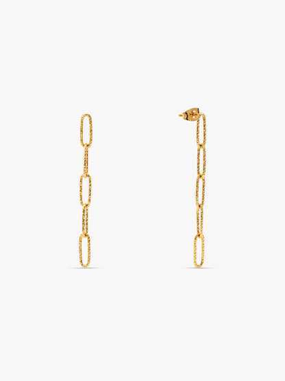IXIA by GIVA Stylish Paperclip Gold Plated Danglers