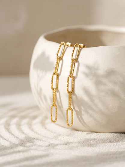 IXIA by GIVA Stylish Paperclip Gold Plated Danglers