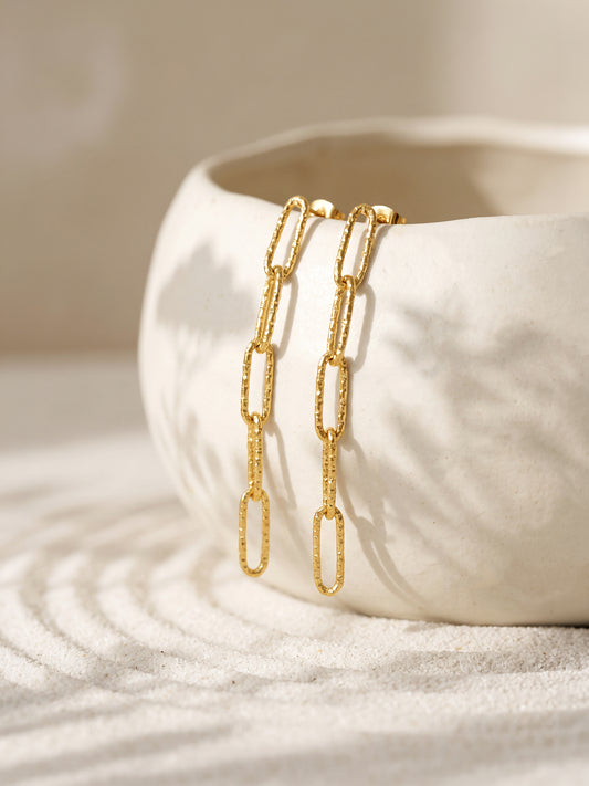 IXIA by GIVA Stylish Paperclip Gold Plated Danglers