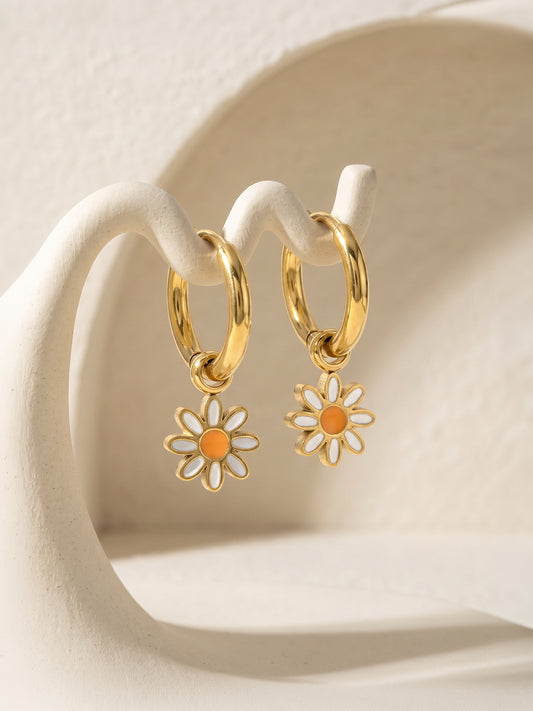 IXIA by GIVA Daily Daisy Gold Plated Hoops