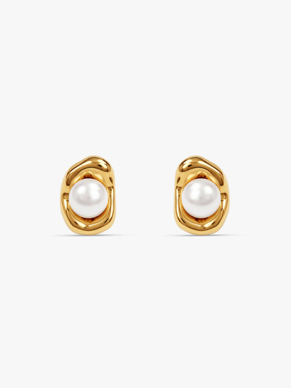 IXIA by GIVA Pearl Whisper Gold Plated Earrings