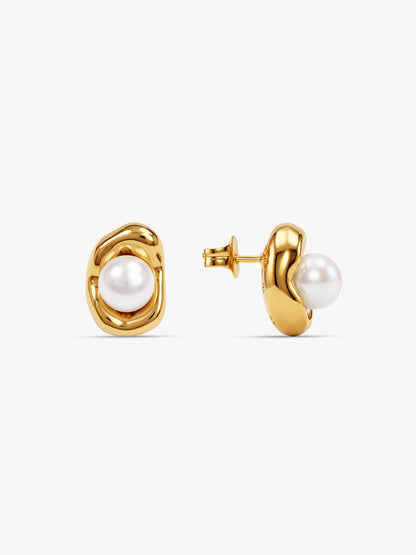 IXIA by GIVA Pearl Whisper Gold Plated Earrings