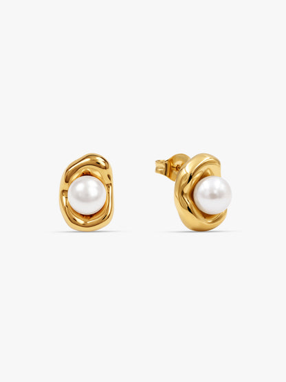 IXIA by GIVA Pearl Whisper Gold Plated Earrings
