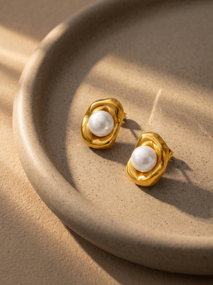 IXIA by GIVA Pearl Whisper Gold Plated Earrings