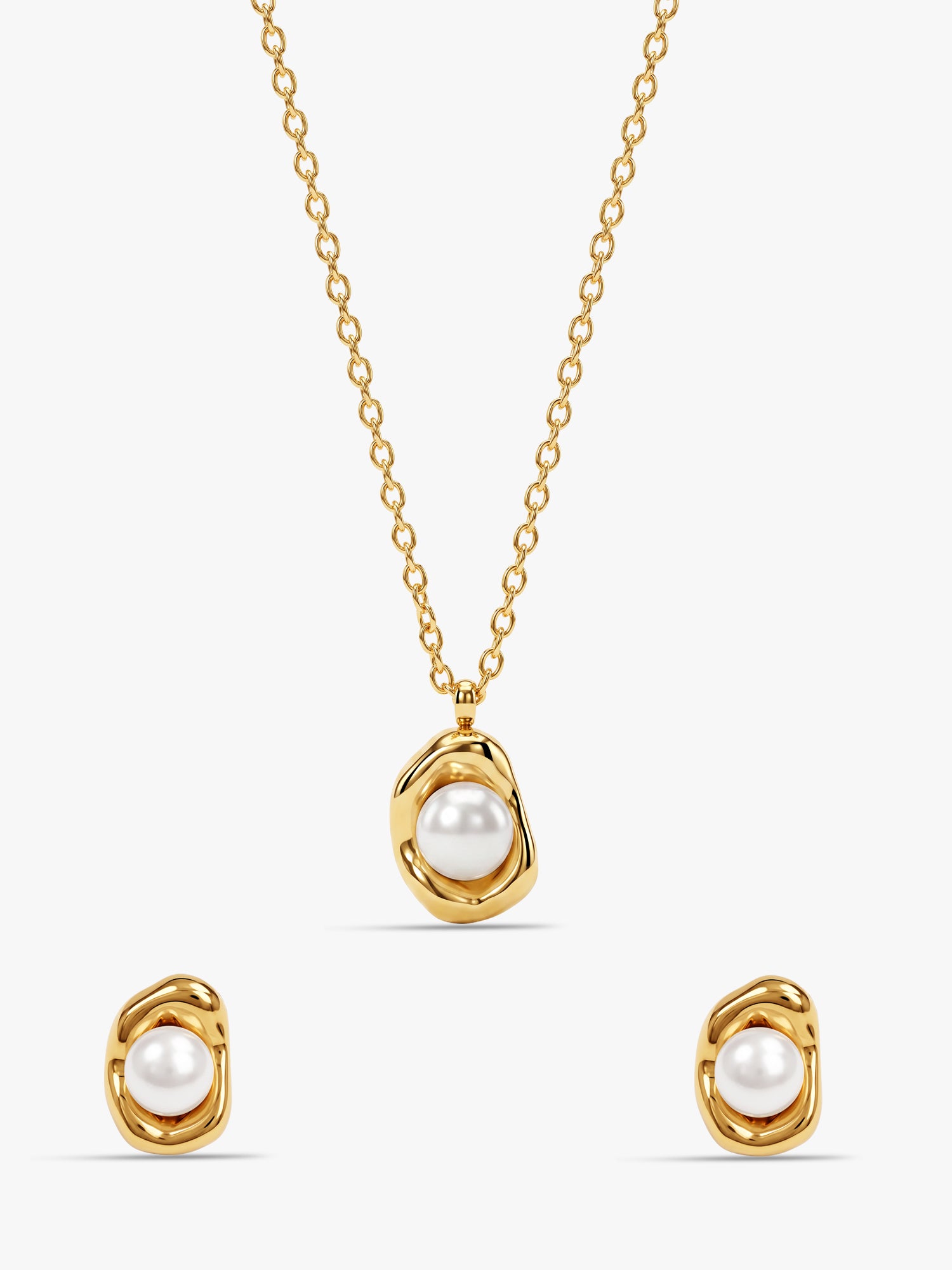 IXIA by GIVA Pearlora Gold Plated Set