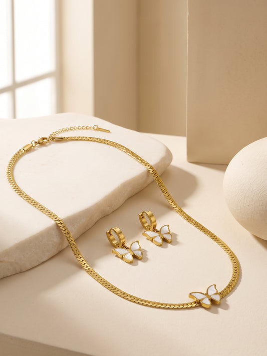 IXIA by GIVA Flutteria Gold Plated Set