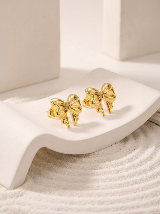 IXIA by GIVA Bow Down Gold Plated Studs