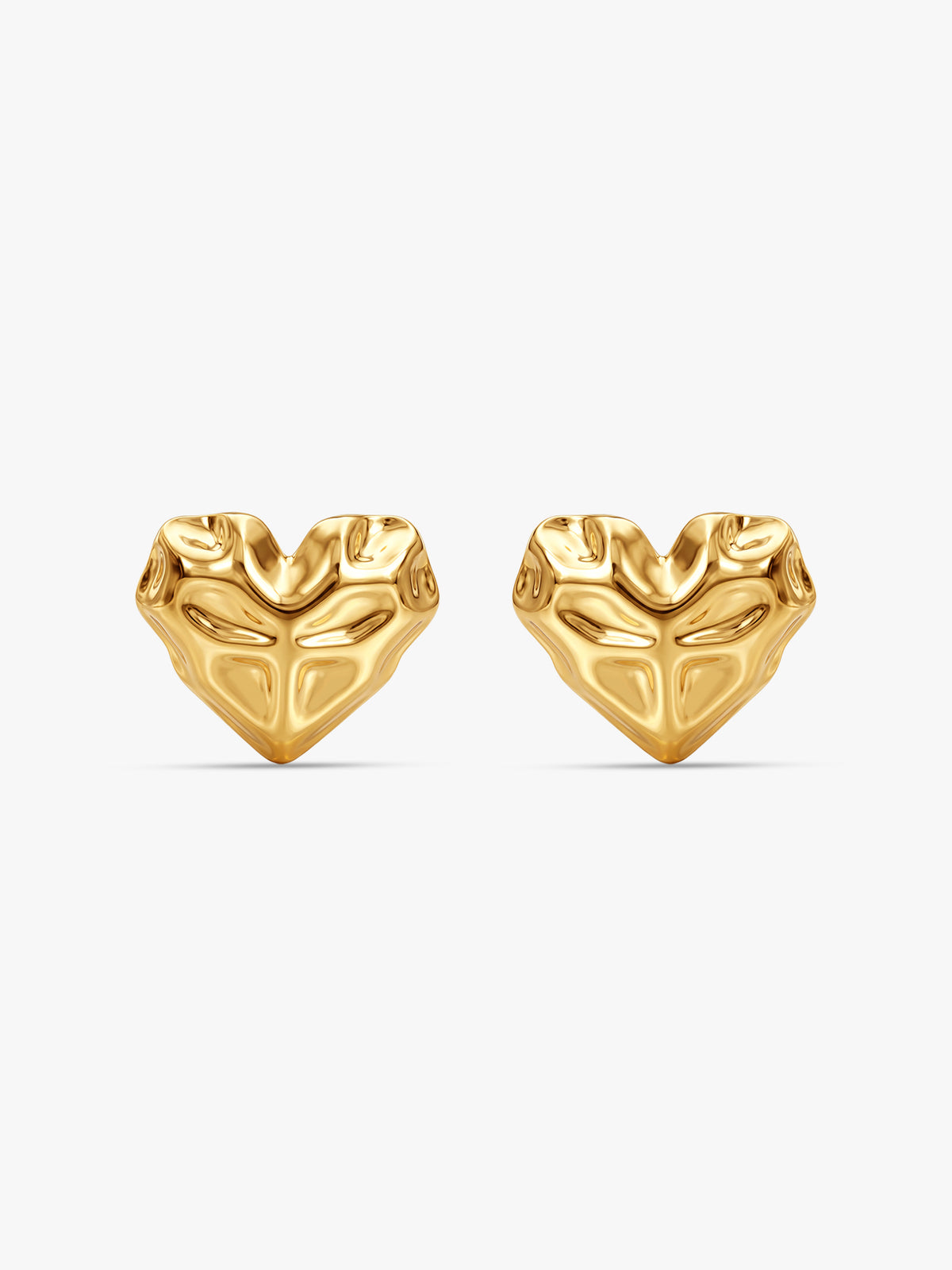 IXIA by GIVA Ruffled Hearts Gold Plated Studs