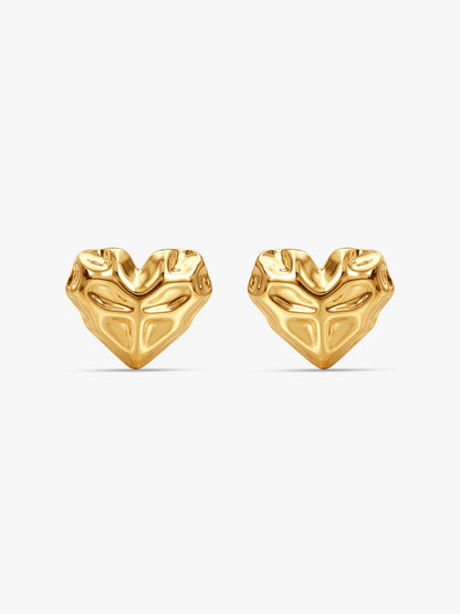 IXIA by GIVA Ruffled Hearts Gold Plated Studs