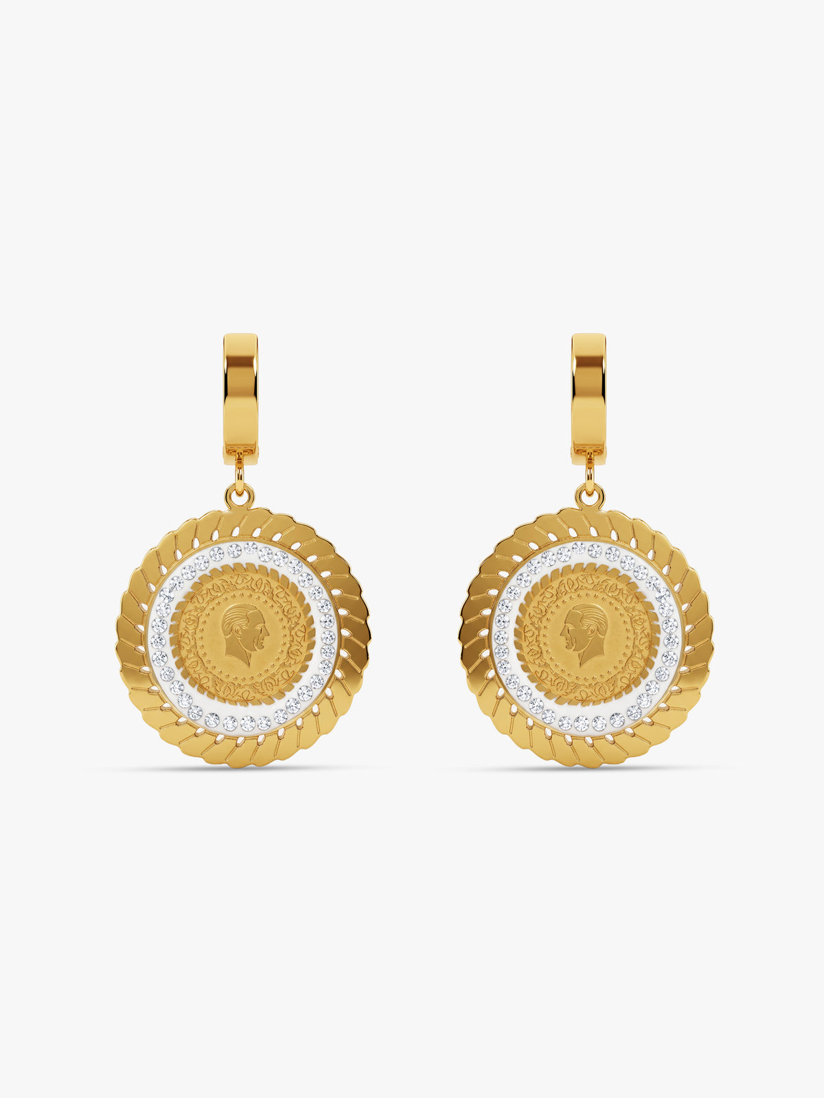 IXIA by GIVA Coin Couture Gold Plated Drop Earrings