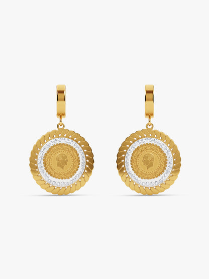IXIA by GIVA Coin Couture Gold Plated Drop Earrings