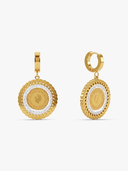 IXIA by GIVA Coin Couture Gold Plated Drop Earrings
