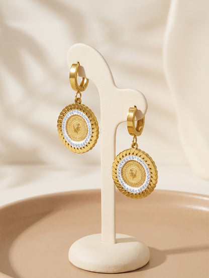 IXIA by GIVA Coin Couture Gold Plated Drop Earrings