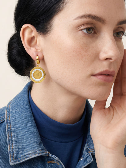 IXIA by GIVA Coin Couture Gold Plated Drop Earrings