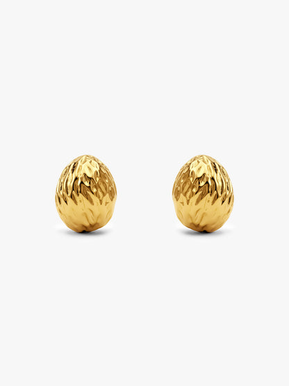 Shell Core Gold Plated J Stud Earrings