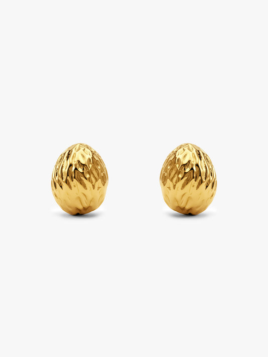 Shell Core Gold Plated J Stud Earrings