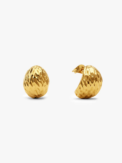 Shell Core Gold Plated J Stud Earrings