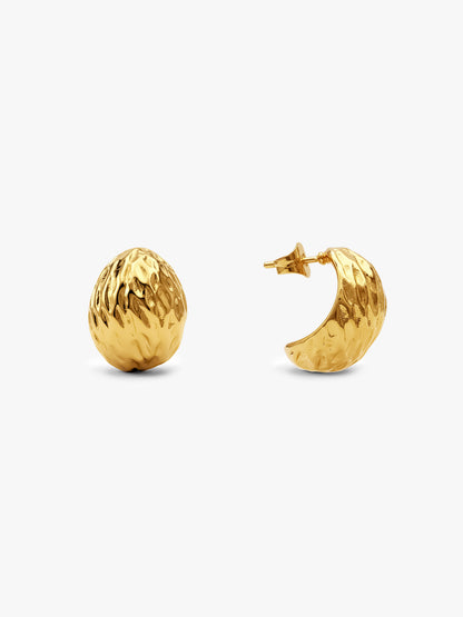 Shell Core Gold Plated J Stud Earrings