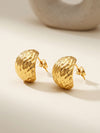 Shell Core Gold Plated J Stud Earrings