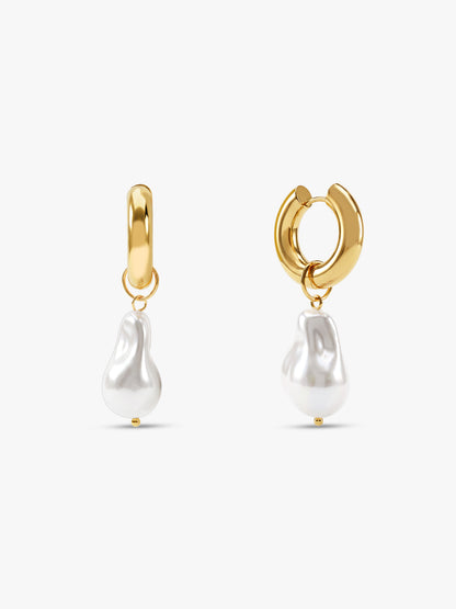 IXIA by GIVA Pearlfect Pair Gold Plated Drop Earrings