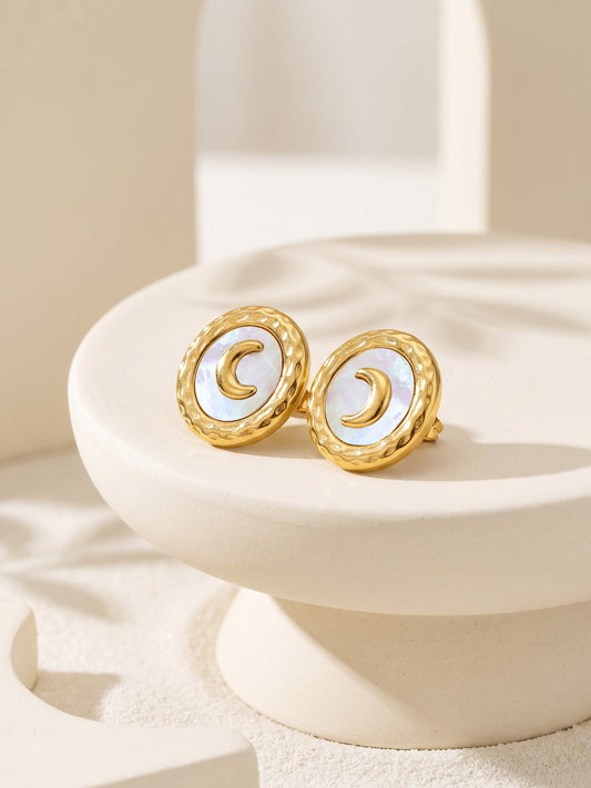 IXIA by GIVA Moon Lighting Gold Plated Studs
