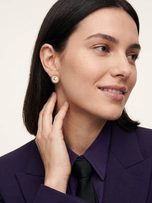 IXIA by GIVA Moon Lighting Gold Plated Studs