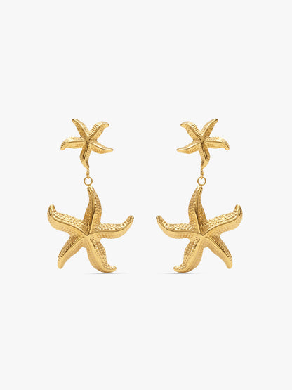 IXIA by GIVA Classic Starfish Gold Plated Drop Earrings