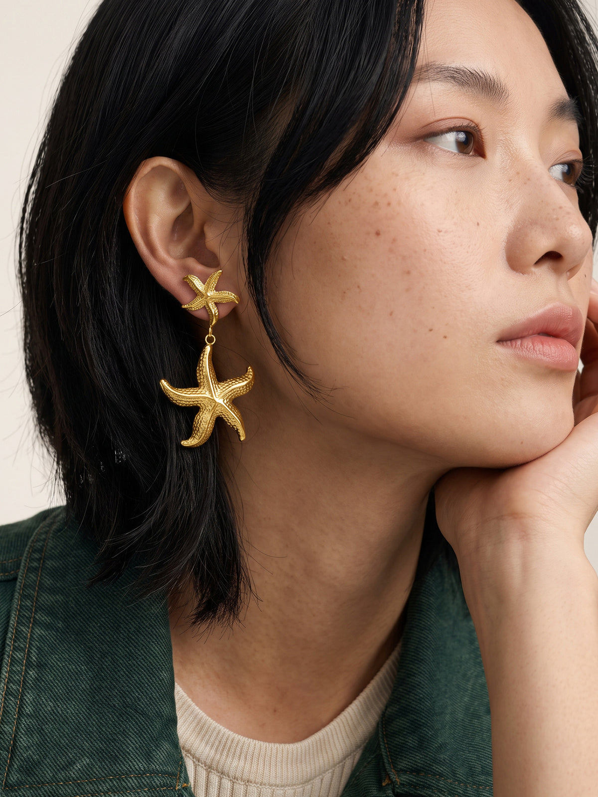 IXIA by GIVA Classic Starfish Gold Plated Drop Earrings