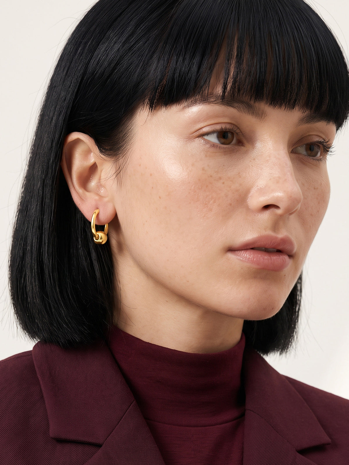 IXIA by GIVA The Bold Type Gold Plated Hoops